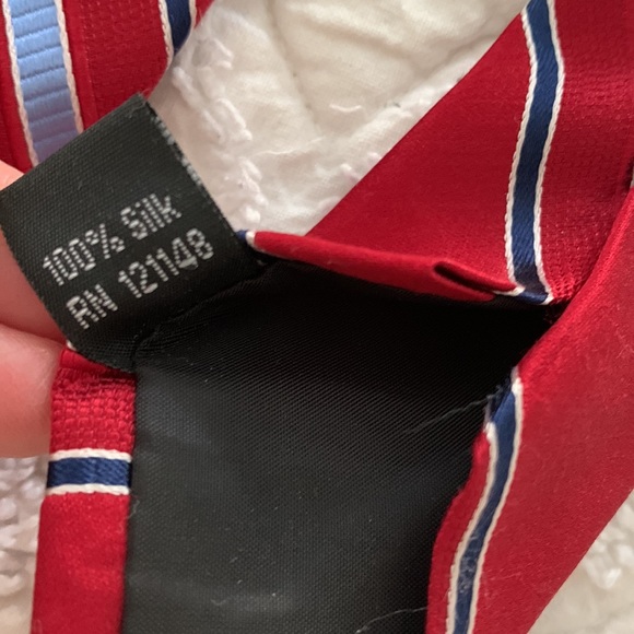 Michael Kors red striped neck tie silk - Picture 3 of 4